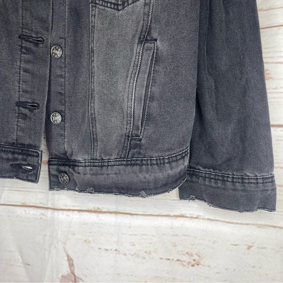 Mustard Seeds • Denim Jacket •  Black • Puff Sleeve • Small • 100% Cotton - Picture 2 of 7